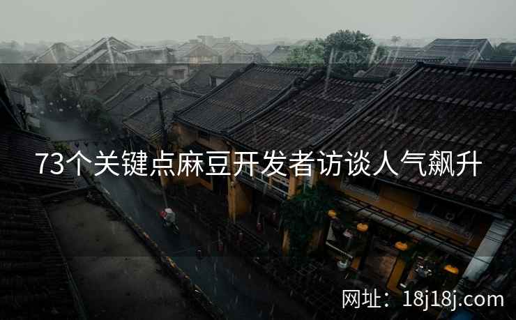 73个关键点麻豆开发者访谈人气飙升